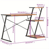 NNETM Modern Shelf Desk - Black and Brown