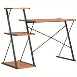 NNETM Modern Shelf Desk - Black and Brown