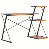 NNETM Modern Shelf Desk - Black and Brown