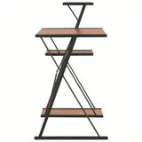 NNETM Modern Shelf Desk - Black and Brown