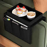 NNETM Sofa Armrest Organizer with Tray & Storage Pockets