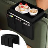 NNETM Sofa Armrest Organizer with Tray & Storage Pockets
