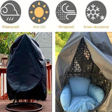 NNETM Heavy-Duty Hanging Egg Chair Cover with Zipper Closure