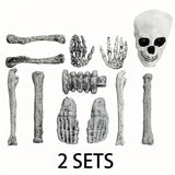 NNETM 2 Sets Skeleton Body Part Props – 12-Piece Plastic Scatter Bones
