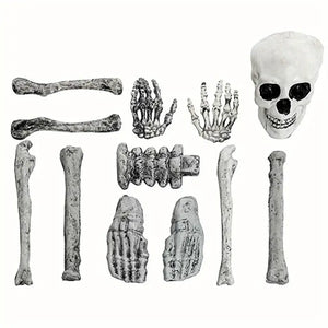 NNETM 2 Sets Skeleton Body Part Props – 12-Piece Plastic Scatter Bones