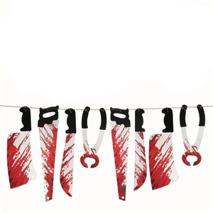NNETM 8 Blood Knife Pull Flags W/ Hanging Ornaments - 2 Sets