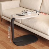 NNETM C-Shaped Side Table with Metal Frame