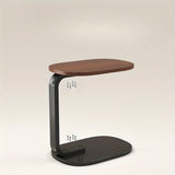 NNETM C-Shaped Side Table with Metal Frame
