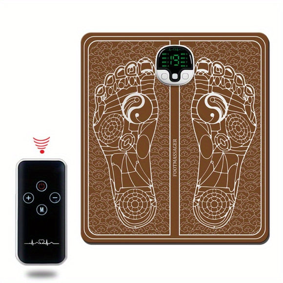 NNETM Rechargeable EMS Foot Massager with Intelligent Chip & Remote Control(Brown)