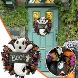 NNETM Halloween Ghost Door Wreath Felt Decoration