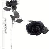 NNETM 20pcs Black Roses Artificial Flowers