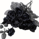 NNETM 20pcs Black Roses Artificial Flowers