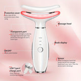 NNETM USB Rechargeable Facial & Neck Massager with 3 Massage Modes(White)