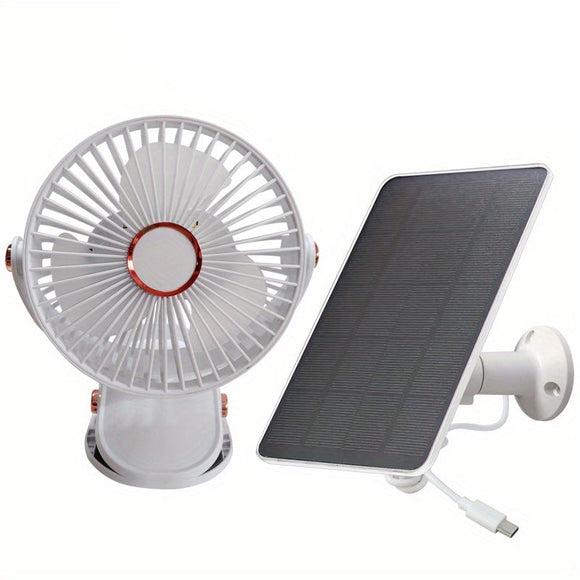 NNETM Solar Battery Camping Fan with Light Rechargeable