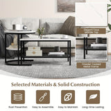 NNETM 2x Nesting Coffee Table Set - White Faux Marble Top