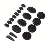 NNETM 18pcs Heated Basalt Massage Stones with Warmer Box(Black)