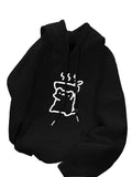 NNETM Bowl-Wearing Figure Graphic Hoodie