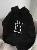 NNETM Bowl-Wearing Figure Graphic Hoodie