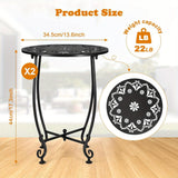 NNETM 2-Pack Cast Iron Patio Side Tables