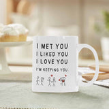 NNETM 3D Ceramic Coffee Mug with Romantic Quote for Couples