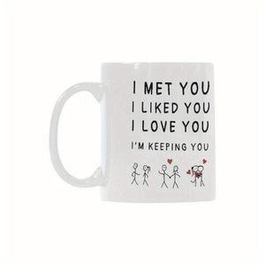 NNETM 3D Ceramic Coffee Mug with Romantic Quote for Couples