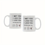NNETM 3D Ceramic Coffee Mug with Romantic Quote for Couples