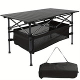 NNETM Heavy-Duty Folding Camping Table – Portable Roll-Up Table with Carry Bag (94.59×54.99×70.1cm)