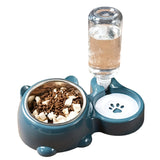NNETM 2-in-1 Pet Feeder with Automatic Water Dispenser
