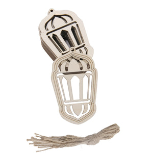 NNETM 10pcs Hanging Pendants Ornaments Wooden Eid Mubarak