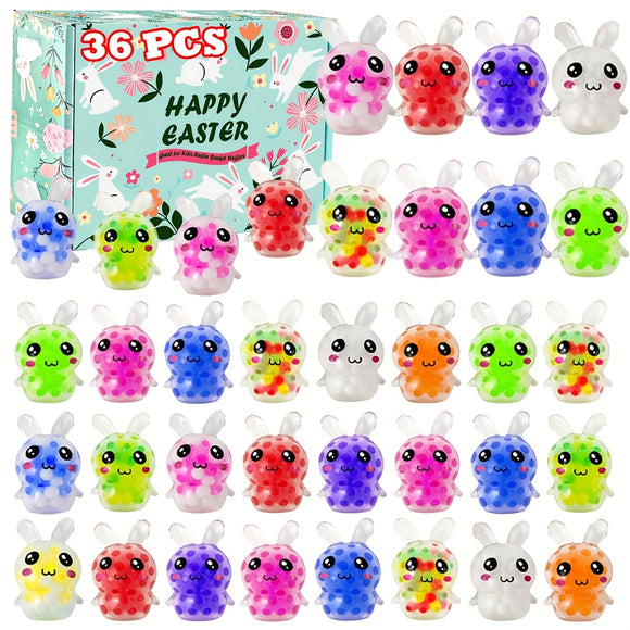 NNETM 36pcs Mixed Color Squishy Easter Bunny Fidget Toys