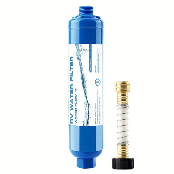 NNETM 1pc RV Inline Hose Water Filter with Hose Protector