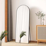 NNETM 165×60cm Arched Full Length Mirror – Nano Tempered Floor Mirror (Black)