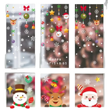 NNEOBA Festive Santa Claus Snowman Elk Window Stickers - Snowflake Electrostatic Wall Decals (1 Set