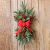 NNETM Yuletide Elegance: Rattan Garland with Festive Red Bows