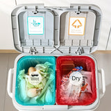NNETM Large Dual-Compartment Trash Can with Odor-Seal Lid