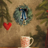 NNEOBA Christmas Artificial Pine Wreath with Bells & Ribbon