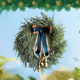 NNEOBA Christmas Artificial Pine Wreath with Bells & Ribbon