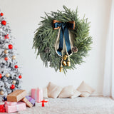 NNEOBA Christmas Artificial Pine Wreath with Bells & Ribbon