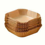 50pcs Round Air Fryer Paper Liners 20cm Non-Stick Baking Sheets