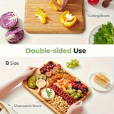 Bamboo Charcuterie Serving Board with Clear Acrylic Lid & Carry Handles