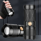NNETM Tactical Flashlight Rechargeable Zoomable 8 Modes