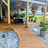 NNETM Classic Orange Glass Globe Solar Lantern - Bats & Spiders