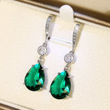 Sterling Silver Blue Topaz Pear-Shaped Earrings – Elegant Women's Gemstone Stud Earrings