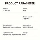 NNETM 60W Rechargeable LED Lamp Bulb - Perfect for Camping