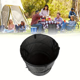 NNETM Black Portable Foldable Trash Can with Carry Handle