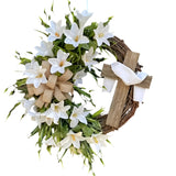 NNETM Easter Wreath with Cross Religious Garland
