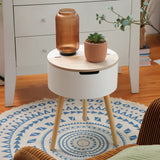 NNETM Floor Standing Organizer Lift-Top Storage Side Table