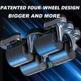NNETM 1pc 4-Wheel Abdominal Roller with Automatic Rebound and Elbow Support Pads - Black