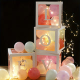 NNETM Transparent Balloon Box Set with White LOVE Letters