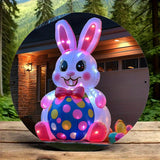 NNETM Inflatable Easter Bunny on Polka-Dot Egg Decoration